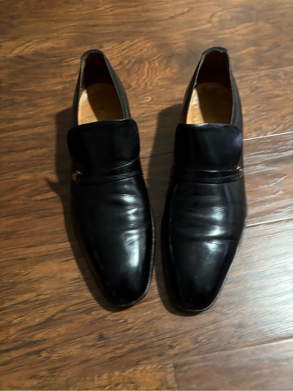 Johnson & Murphy Aristocraft Black Leather Men's Slip-On Dress Loafers Size 10